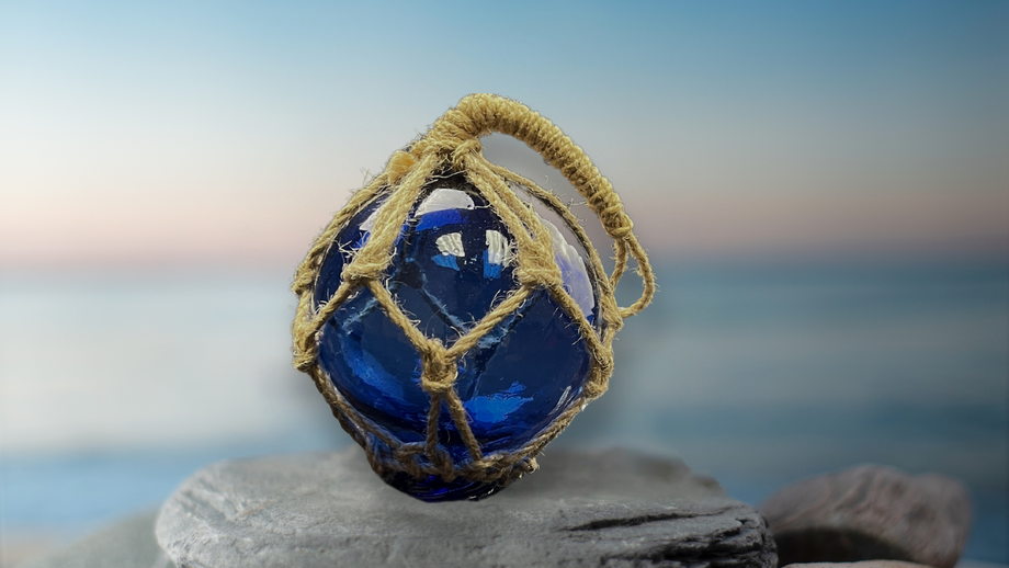 Blue Glass Buoy Ornament